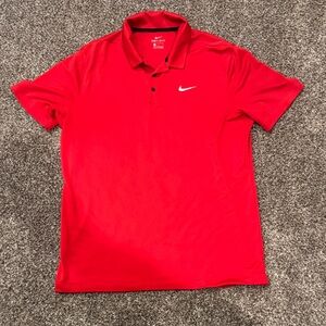 Nike Men's Vibrant Red Polo Shirt
